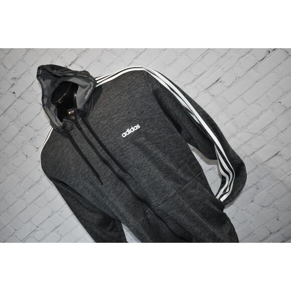 Adidas Hoodie Jacket Mens Size 2XL Performance Polyester Gray Full Zip - Picture 1 of 6